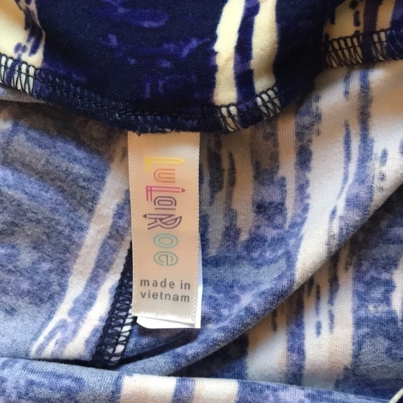 Lularoe tall and curvy blue and white yoga pants one size - Picture 2 of 4